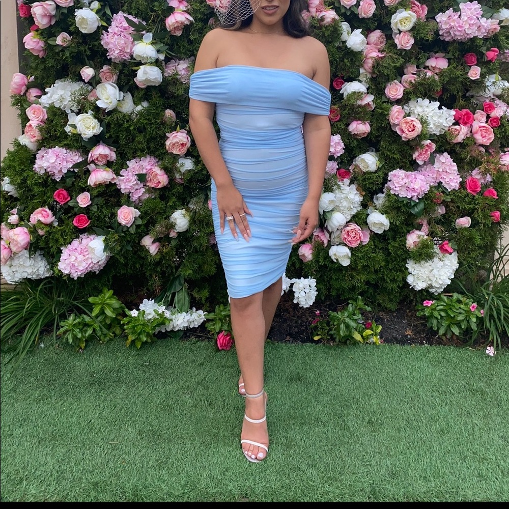 Blue sheer dress